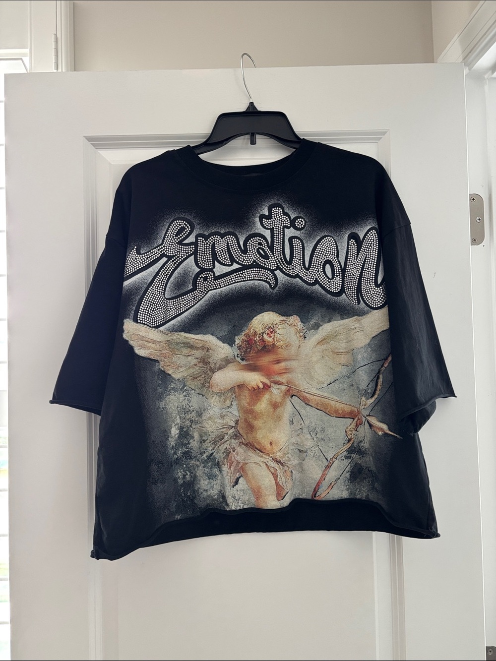 Black Angel Graphic Short Sleeve Kids Tee